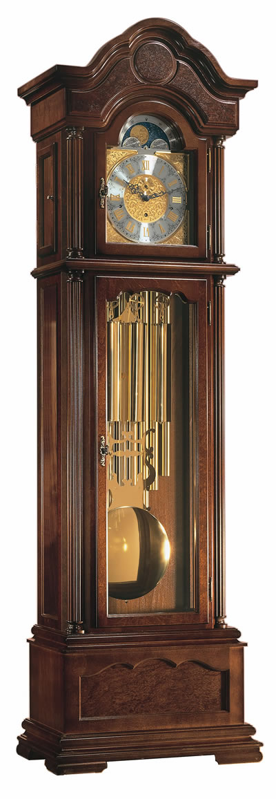 Oakside Classic Clocks  Hermle 01093-031171 Temple Walnut Grandfather Clock