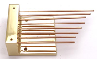 Gongs 010/J: J series polished Brass Base mounting Gongs - High rods (Kieninger J movements)